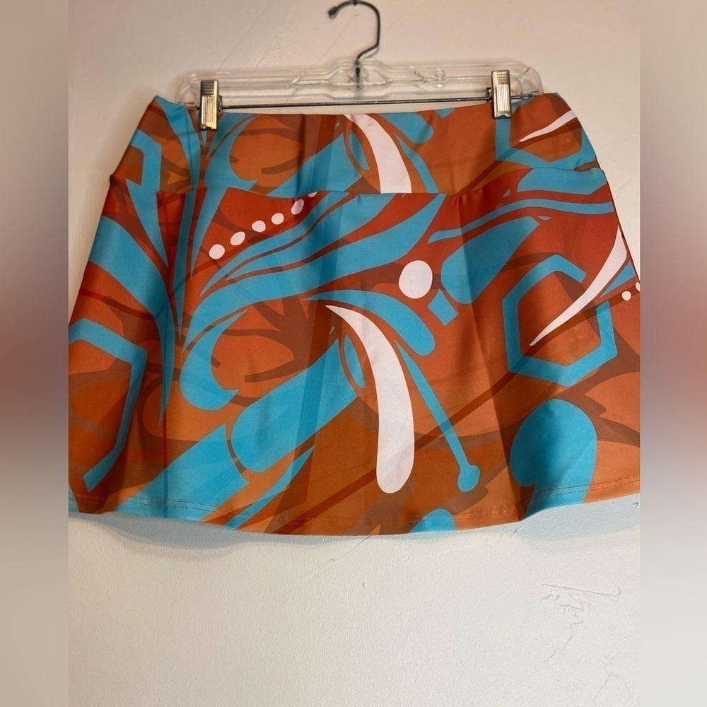 Multi-Colored Stretch Pull-On Mini Skirt~Activewear~Casual~Size L